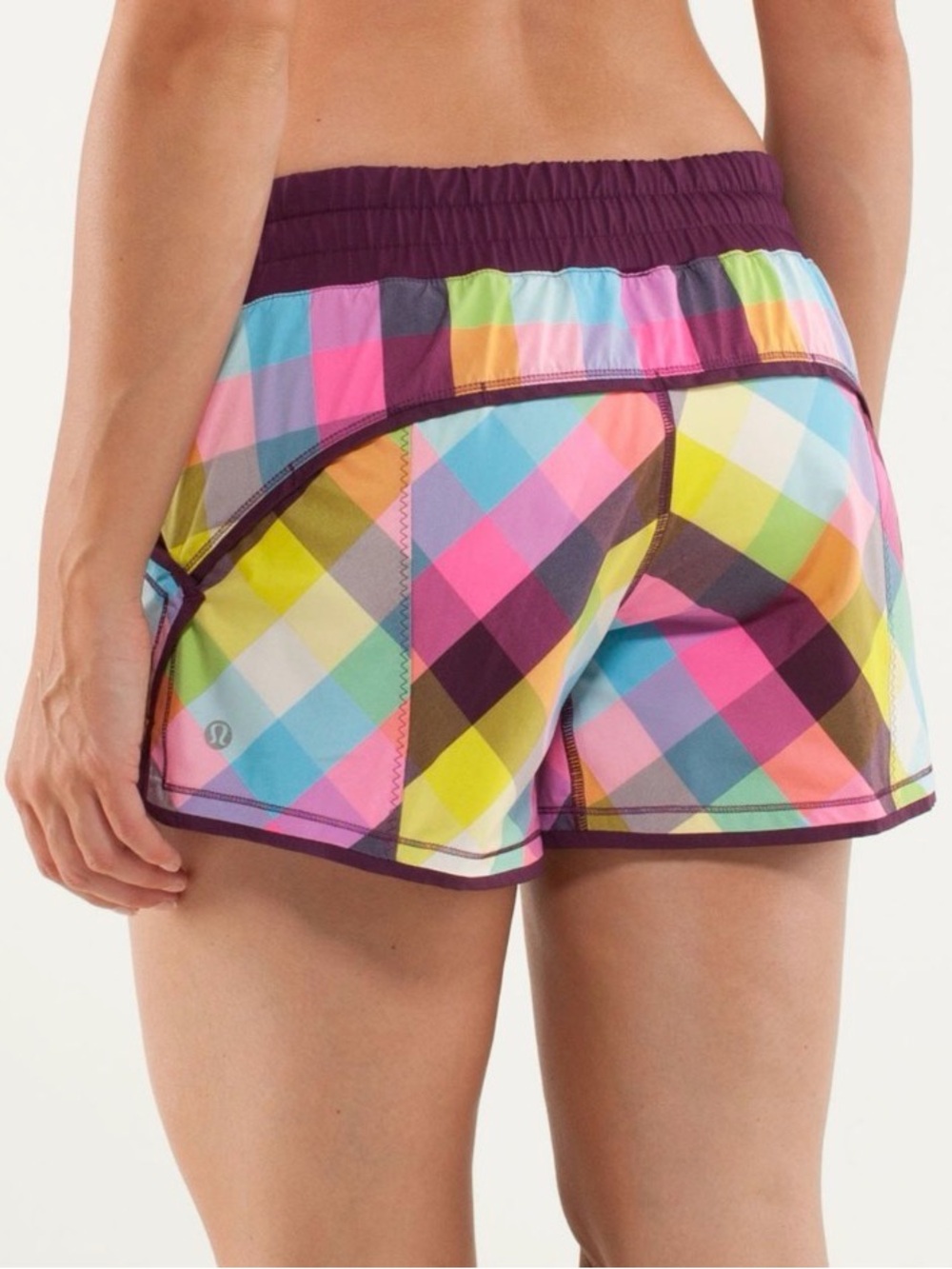 lululemon athletica Shake and Break Shorts Sea Check / Plum Size 10